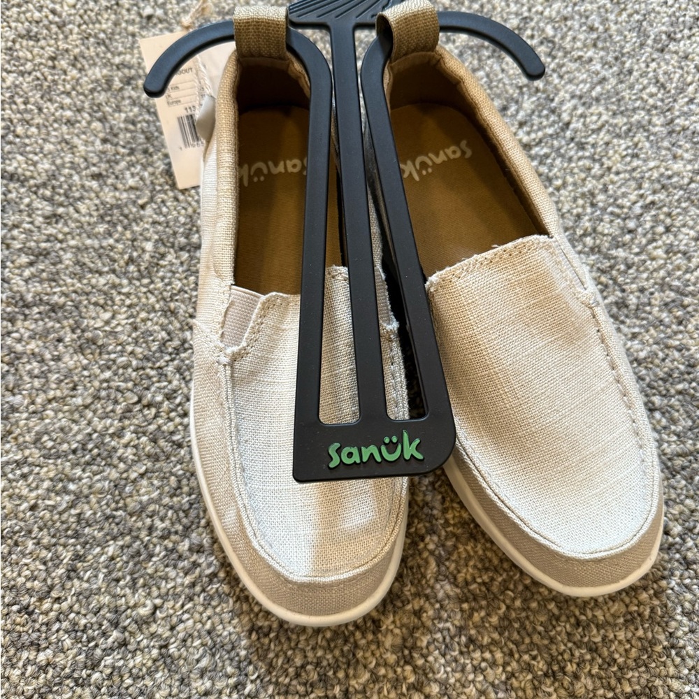 Sanuk Cream Slip-On Loafers